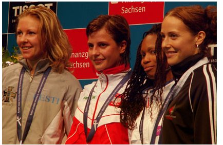 Od lewej : Maarika Vosu, Danuta Dmowska, Laura Flessel Colovic i Sherraine Mackay